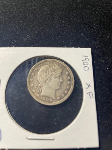 1900-s Barber Quarter.  Natural Uncleaned.  XF.