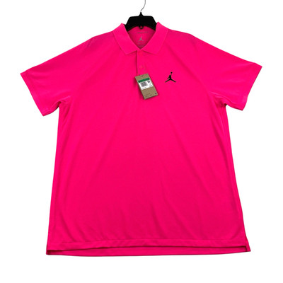 Nike Air Jordan Golf Polo Shirt Men XL Pink Dri-Fit Jumpman DZ0540-645 New