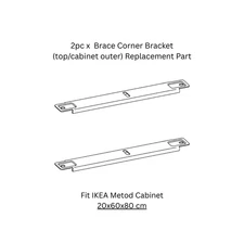 IKEA METOD Brace Corner Bracket (top/cabinet outer) For width 20cm x 2pcs