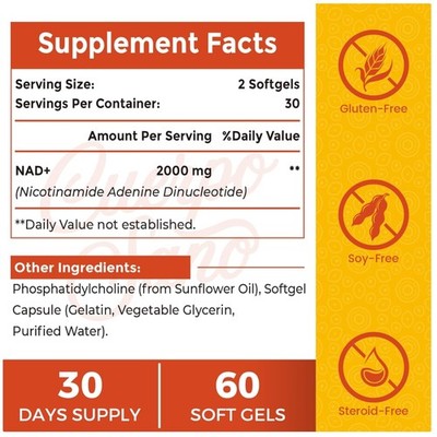 Enhanced NAD+ Softgels - Energy & Cellular Defense