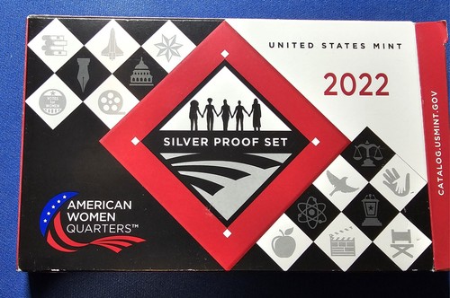 2022 U.S. Mint American Women Quarters SILVER Proof Set-5 Coins COA, Box, OGP - 第 3/4 張圖片