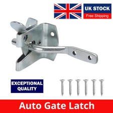 Auto Gate Latch Catch HEAVY DUTY With SCREWS Automatic Slam Garden Shed Door UK