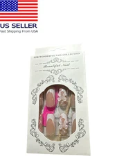 French Style Press On Nails Medium Set Of 24 Nails