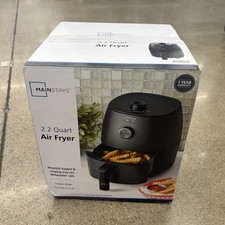 Mainstays 2.2 qt Air Fryer Nonstick Basket Timer 1000W 120V Black