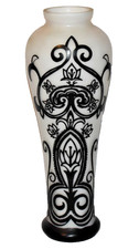 Antique Art Nouveau Gothic Black & White Came...