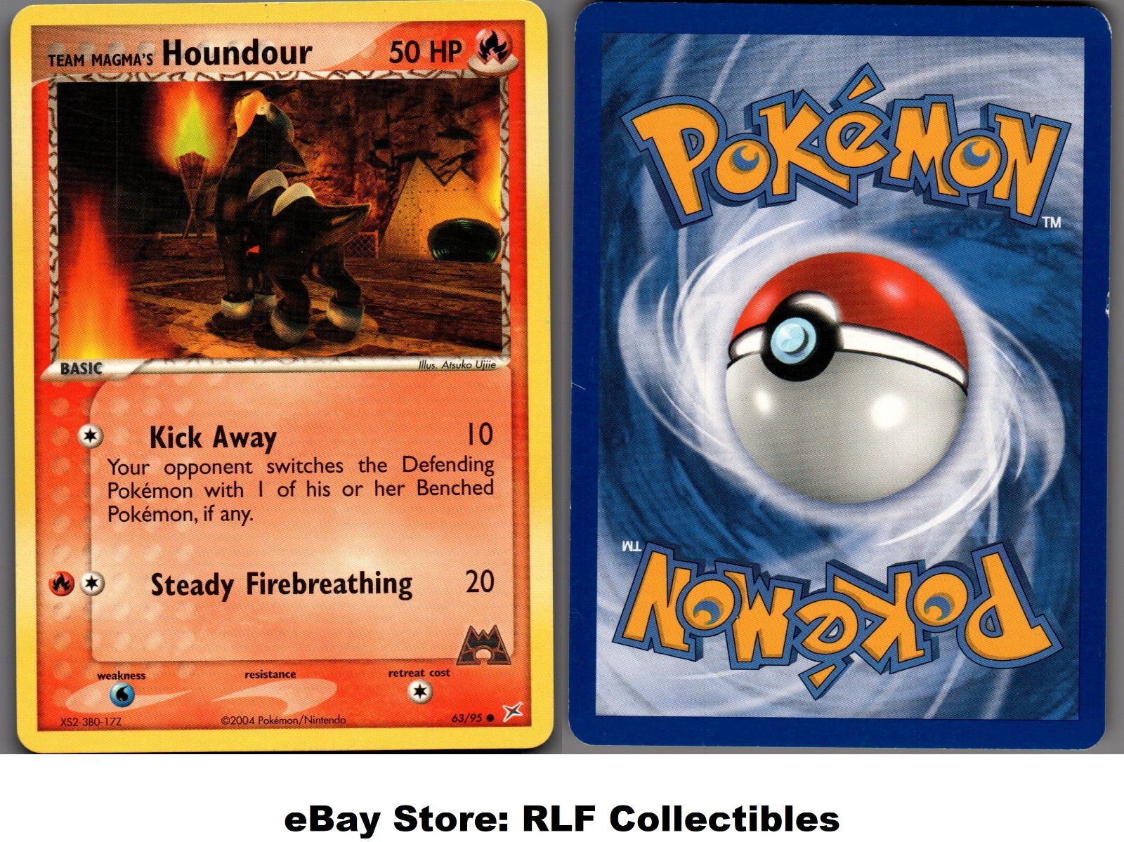 2004 Pokemon, Team Magma vs Aqua, #63/95 Team Magma's Houndour, Common