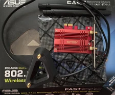 ASUS PCE-AC56 802.11ac Dual-Band Wireless-AC1300 PCI-E WiFi 5 Adapter Card