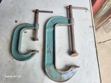 Vtg ~ JH Williams 403 & Jorgensen 198 HD C-Clamps ~ Made in USA ~ Lot of 2
