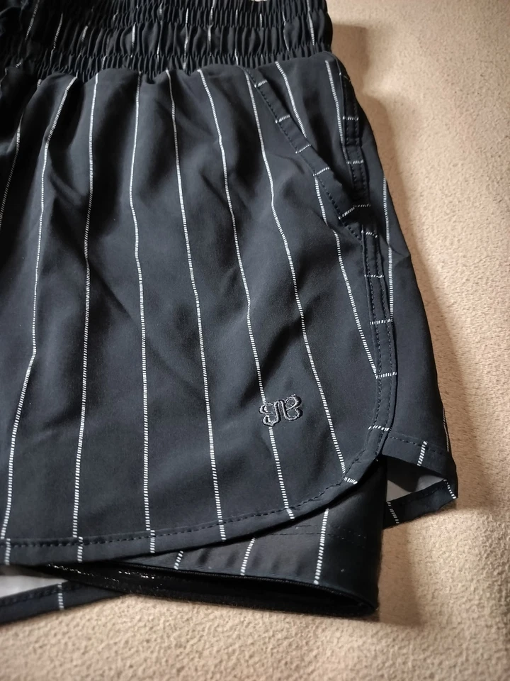 Pantalón corto Albion para mujer azul marino a rayas, talla L, RN 124780 Foto 2 de 4