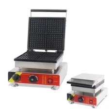 4Space Square Commercial Waffle Maker Making Machine Nonstick Baker Machine 110V