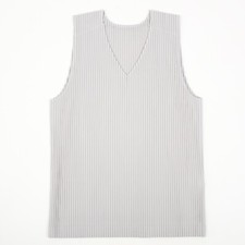 Issey Miyake Homme Plisse T shirt top vest tank 3 / Large gray pleated