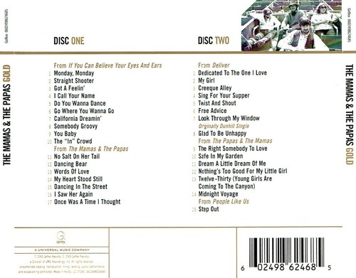 (2CD's) The Mamas & The Papas - Gold - Monday, Monday, California Dreamin', u.a. - Bild 2 von 2