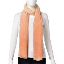 Scarf 100% Acrylic Fringed J Francis Peach Long 76 X 36 in