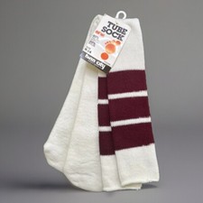 VTG Socks 80's Tube Twin City Orlon Acrylic Men's 9-14 Striped NOS Football USA