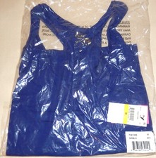Betsey Johnson Women's Lace Up Pajama Tank Top, Medium, Blue