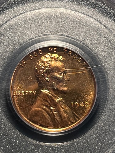 1942 LINCOLN CENT PCGS PR64 Red Sharp strike great coin - Old Green Holder OGH