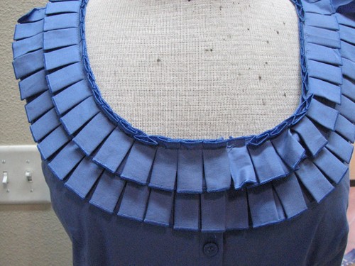 Blusa Alfani Talla 10 Púrpura Sin Mangas Top Plisada Carrera Mezcla de Algodón - Imagen 2 de 3