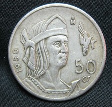 1950-1951 Mexico .300 Silver 50 Centavos Cuauhtemoc Random Picked Years Coin