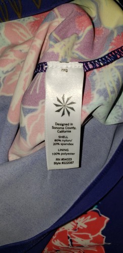 Athleta Triangle Tankini Swim Top Purple Halter Small Hibiscus Flowers - 第 9/9 張圖片