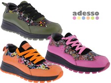 Adesso Womens Walking Shoes Waterproof Super Soft Leather Colourful Trainers