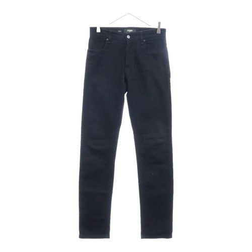 FENDI Black Zucca Logo Trouser Pants Vintage FF Polyester Ankle