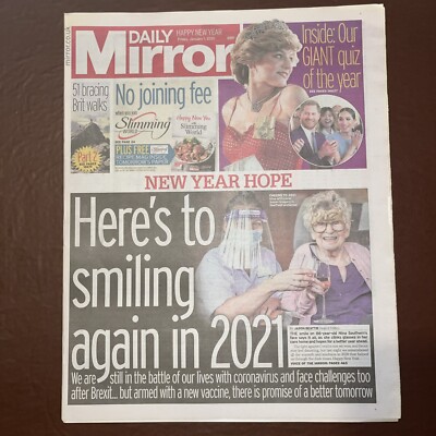 Daily Mirror 1 January 2021 Here s To Smiling Again In 2021