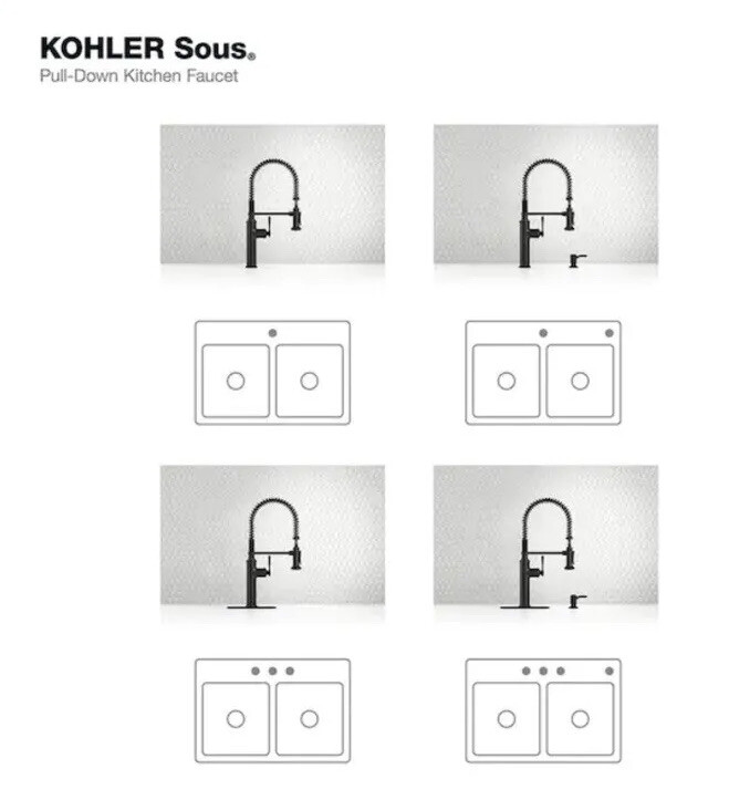 Kohler Sous Pro Faucet Matte Black Finish With Soap Dispenser R10651