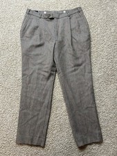 Vintage Polo Ralph Lauren Men  s Pants Wool Pleated Houndstooth Hunting Sz 34x27