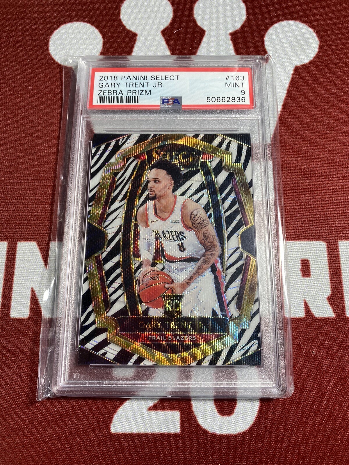 2018-19 Select Gary Trent Jr.  Premier Level Zebra Rookie RC SSP PSA 9 Blazers