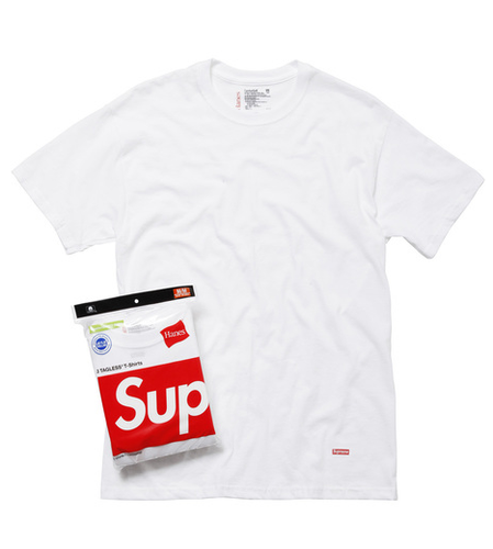 Supreme Hanes Tagless BLACK--WHITE 