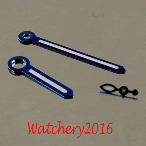 NEW BLUE edge White Hands for UNITAS ETA 6497 6498 ST 3600 Movement Watch Hands - Picture 3 of 5
