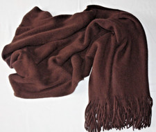 Super Soft 100 Acrylic Fringed Scarf Brown 26" X 72"