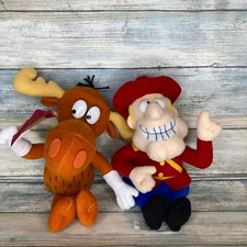Rocky and Bullwinkle & Friends Plush Stuffins Dudley Do Right Set Moose Man