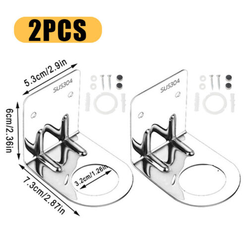 1/2/3x Wall Mounted Shampoo Bottle Holder Stainless Steel Rack Bracket Organizer - Picture 14 of 18