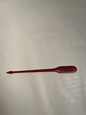 Vntg Linden Ave Swizzle Stick Stirrer Bar & Grille Red Drink Restaurant Souvenir