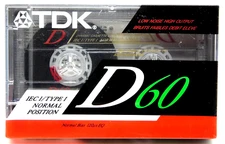 Cassette Tape TDK D60 High Output Superior Normal Bias Blank Audio IECI/Type I