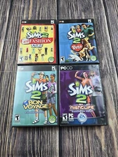 The Sims 2 Game Lot Of 4 PC Pets Nightlife Bon Voyage Fashion Stuff