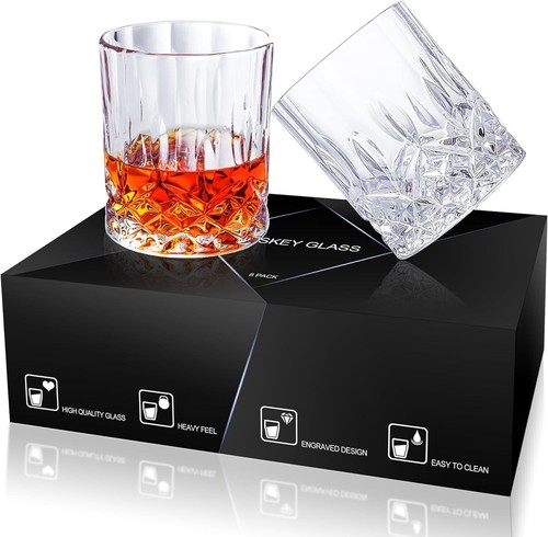 Double Old Fashioned Glasses Markham Scotch Whiskey Crystal Bourbon Set of 8 - Picture 13 of 16