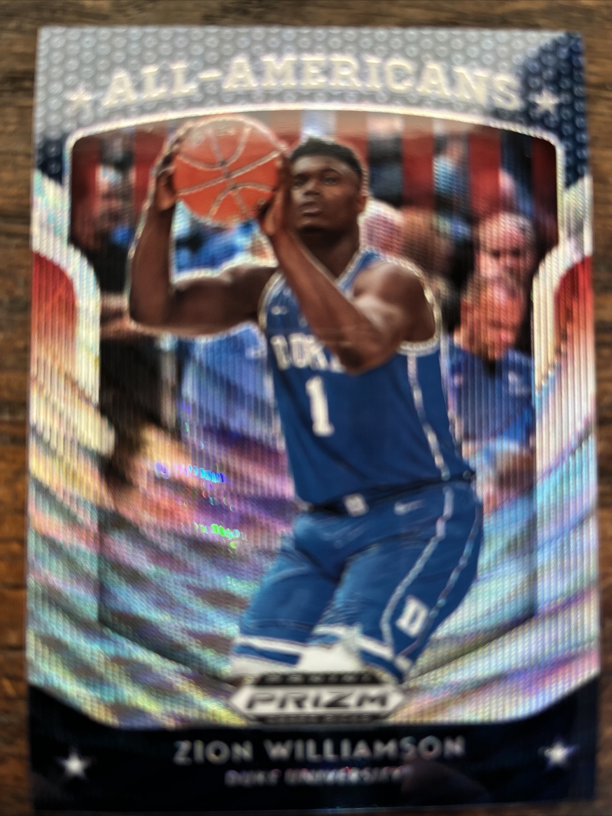 2019-20 Zion Williamson All Americans Blue Wave Prizm 83/299 Rookie RC