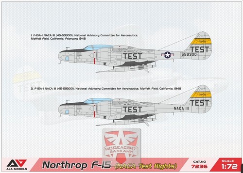Modelos AA 7236 Northrop F-15 NACA vuelos de prueba. Avión de reconocimiento bimotor 1/72 - Imagen 4 de 4