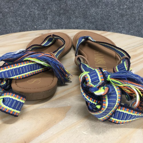 Sam & Libby Sandals Womens 8.5 Blossom Blue Boho Wrap Strappy Multicolor Comfort - Picture 8 of 16