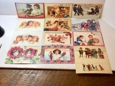 12 Victorian Post Cards Christmas. New Year, 4th July, Halloween -Old Print Shop