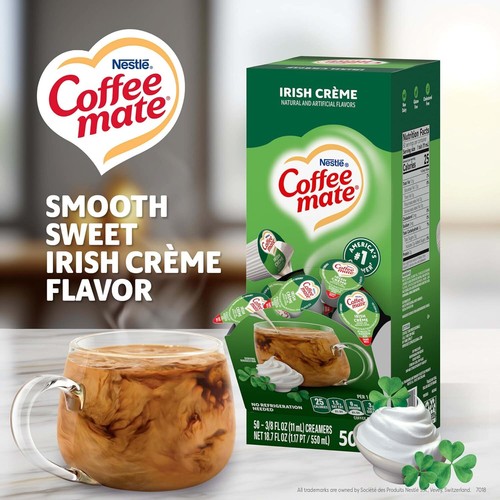 Coffee Creamer, Irish Creme, Liquid Creamer Singles, Non Dairy, No Refrigeration - Picture 2 of 11