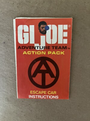 GI JOE Adventure Team 1970's Escape Car Instruction Action Pack