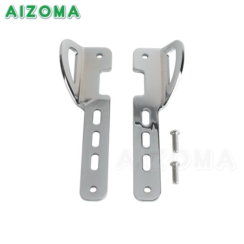 Pair Front Chrome Triple-tree Tie-Down Brackets For Harley Street Road Glide CVO - Picture 3 of 9