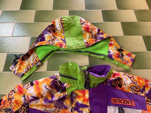 Giacca da sci vintage Descente multicolore con cappuccio staccabile full zip taglia M uomo - Foto 4 di 11