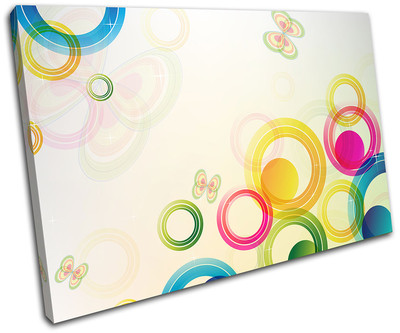 Vector Colourful Floral Abstract SINGLE CANVAS WALL ART Picture Print VA