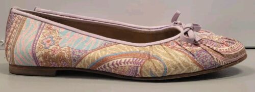 Ballerine Stuart Weitzman 8M multicolore paisley stampa floreale seta e pelle - Foto 3 di 9