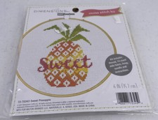 Dimensions "Sweet Pineapple" Cross Stitch Kit With 6” Hoop