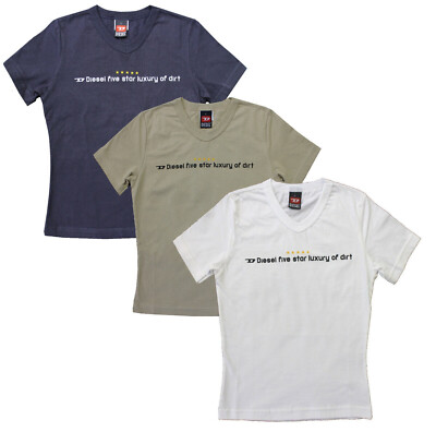 Mädchen Vintage Diesel T-Shirt y2k Diesel Five Star Luxury of Dirt Baumwolle Tshirt
